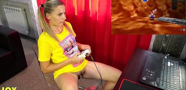  Letsplay Retro Game With Remote Vibrator in My Pussy - OrgasMario By Letty Black